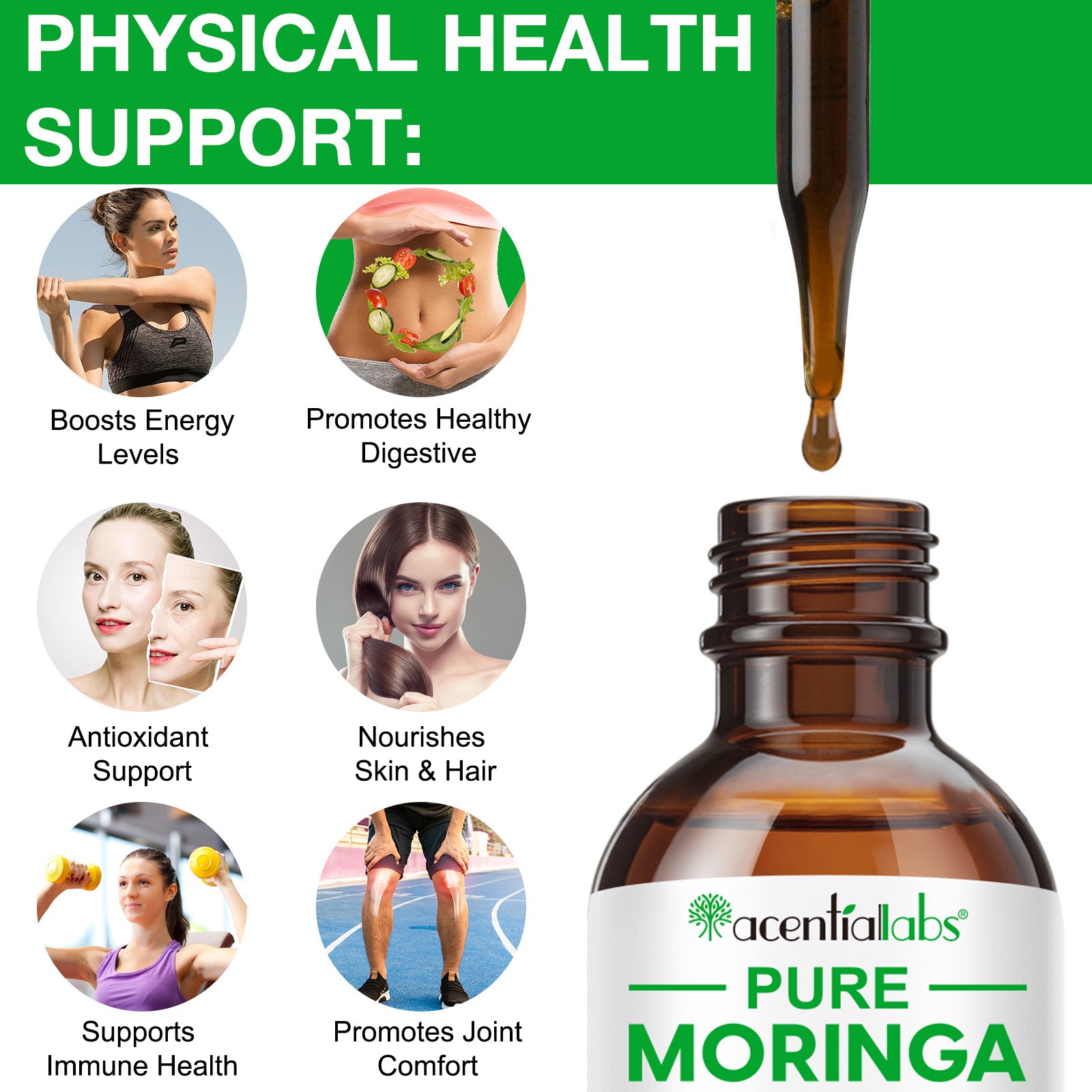acentiallabs PURE MORINGA LIQUID DIETARY SUPPLEMENT Liquid Drops