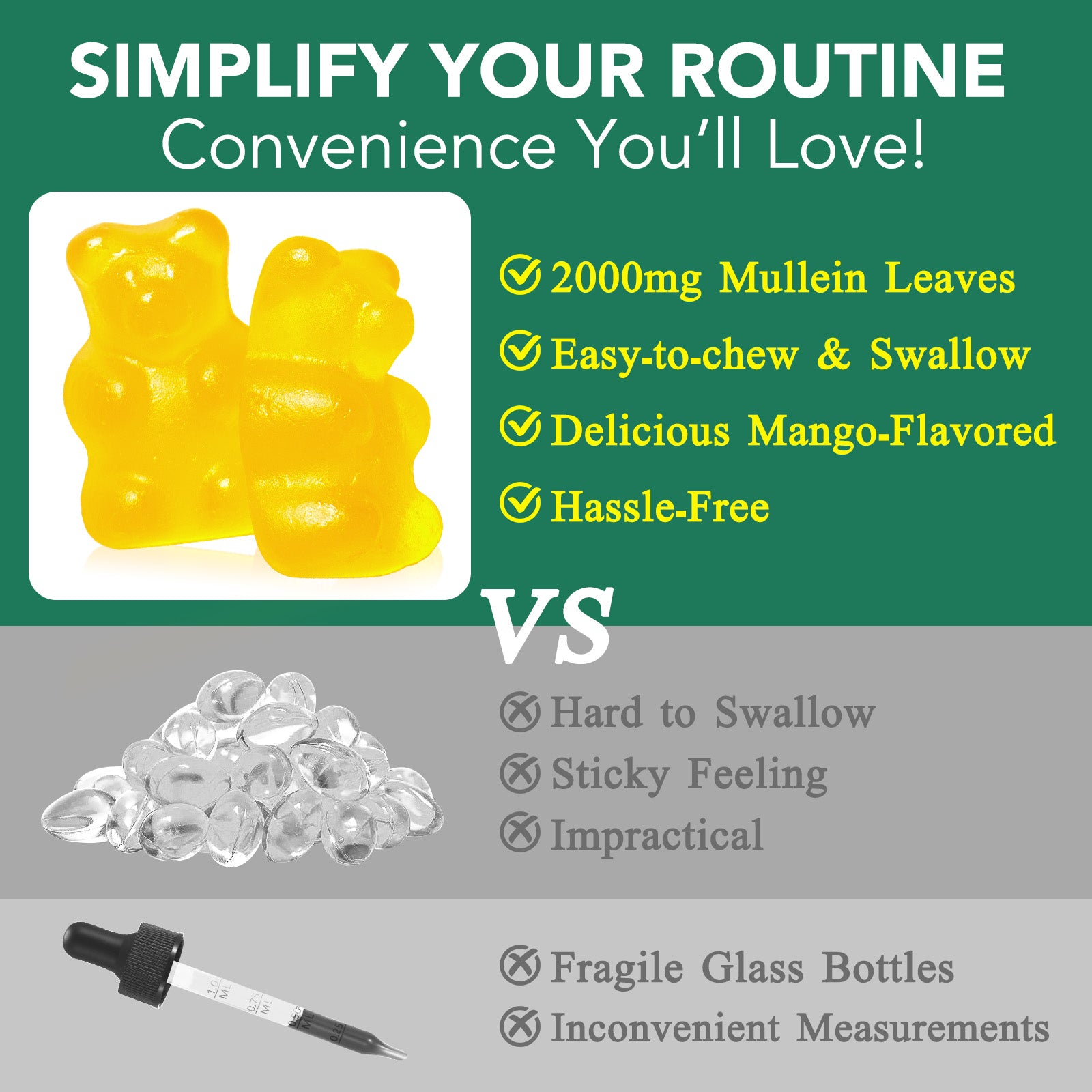 acentiallabs MULLEIN GUMMIES 2000MG PER SERVING 60 GUMMIES Bagged Gummies