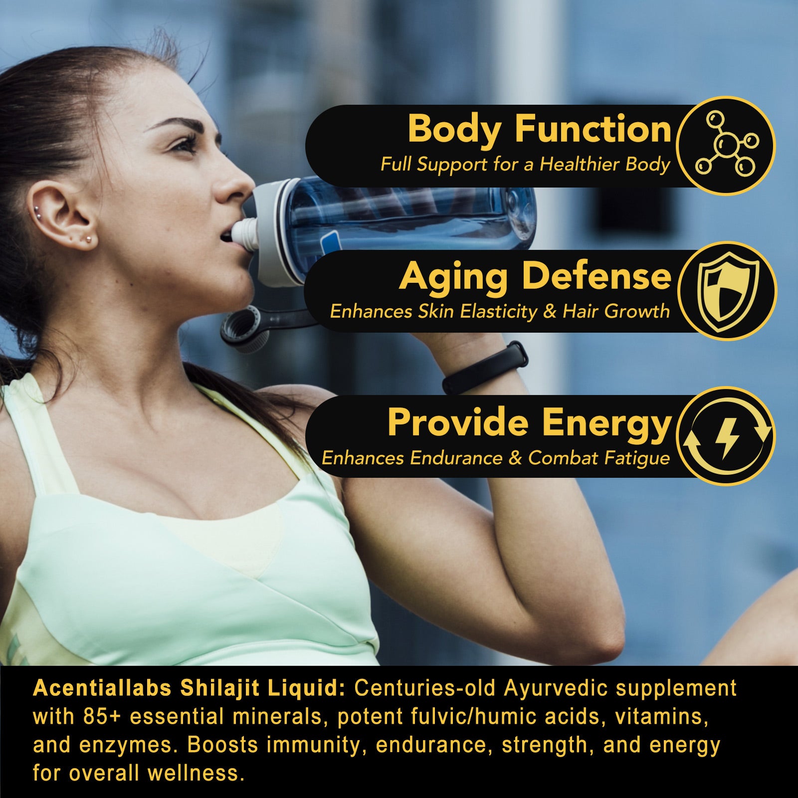 acentiallabs Shilajit LIOUID DROPS NATURE'S ENDURANCE BOOST 60ML Liquid Drops