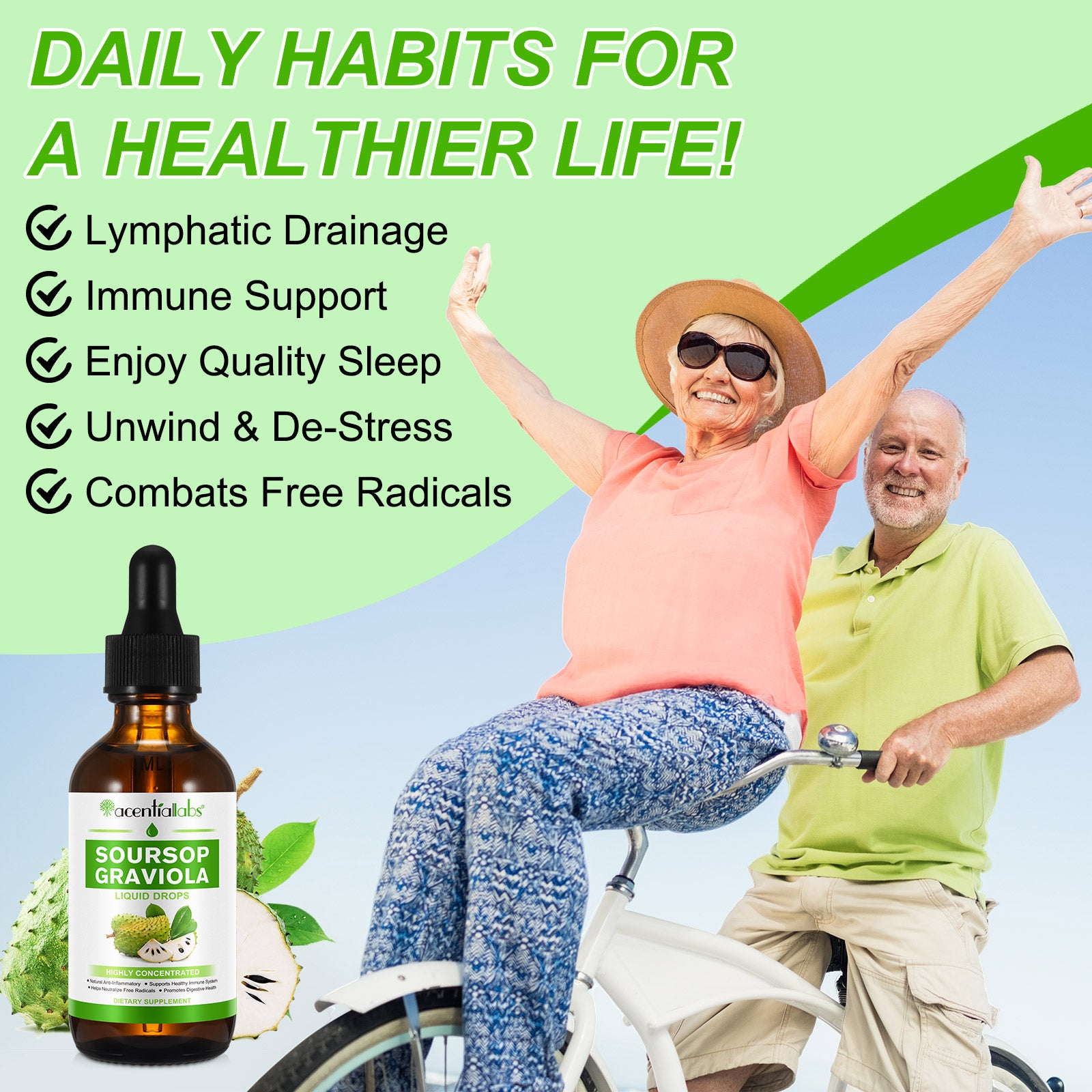 acentiallabs SOURSOP GRAVIOLA LIQUID DROPS HIGHLY CONCENTRATED DIETARY SUPPLEMENT 60ML Liquid Drops