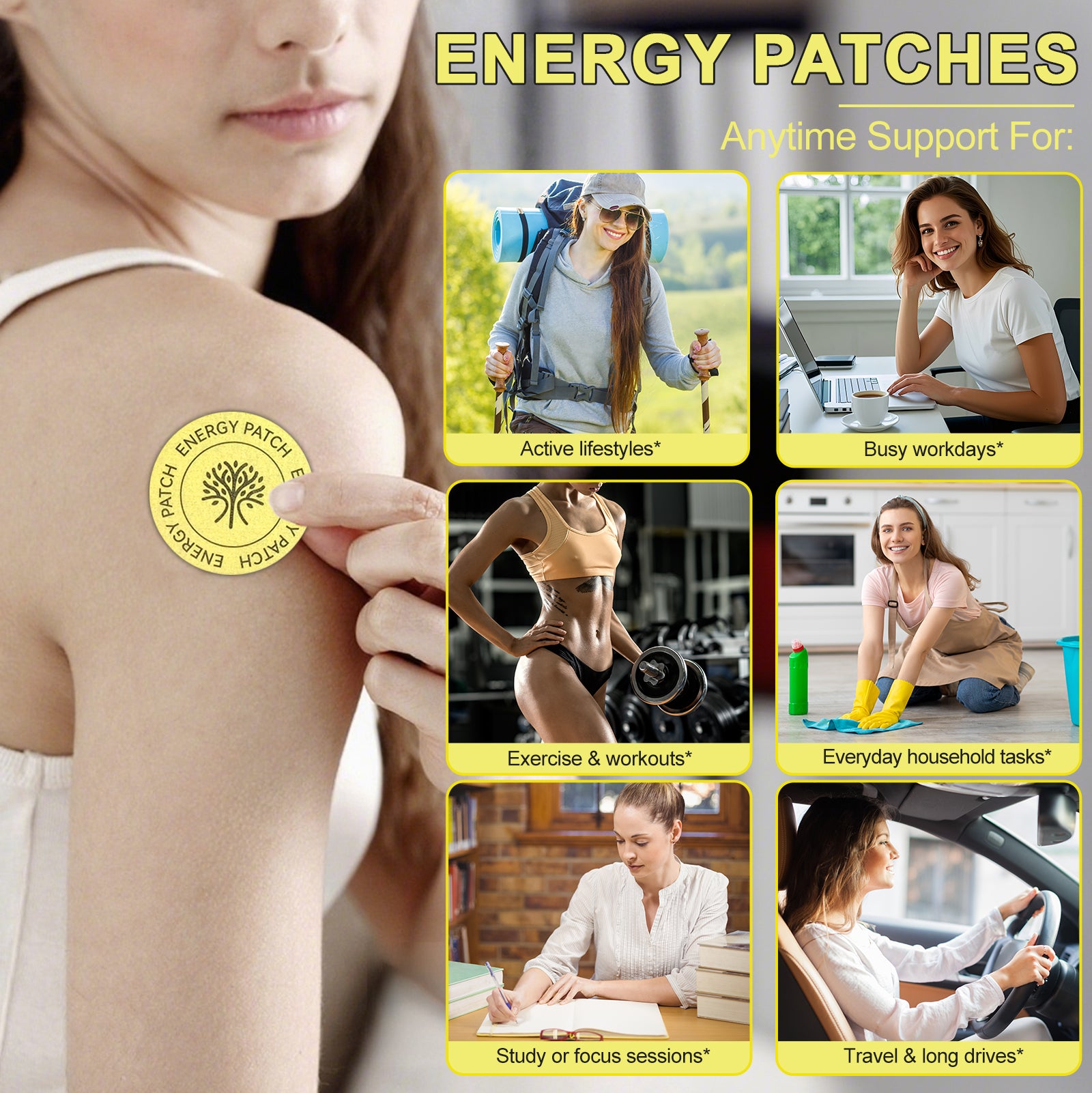 acentiallabs ENERGY PATCHES ENERGY I PICK-ME-UP I MENTAL CLARITY 30 Patches