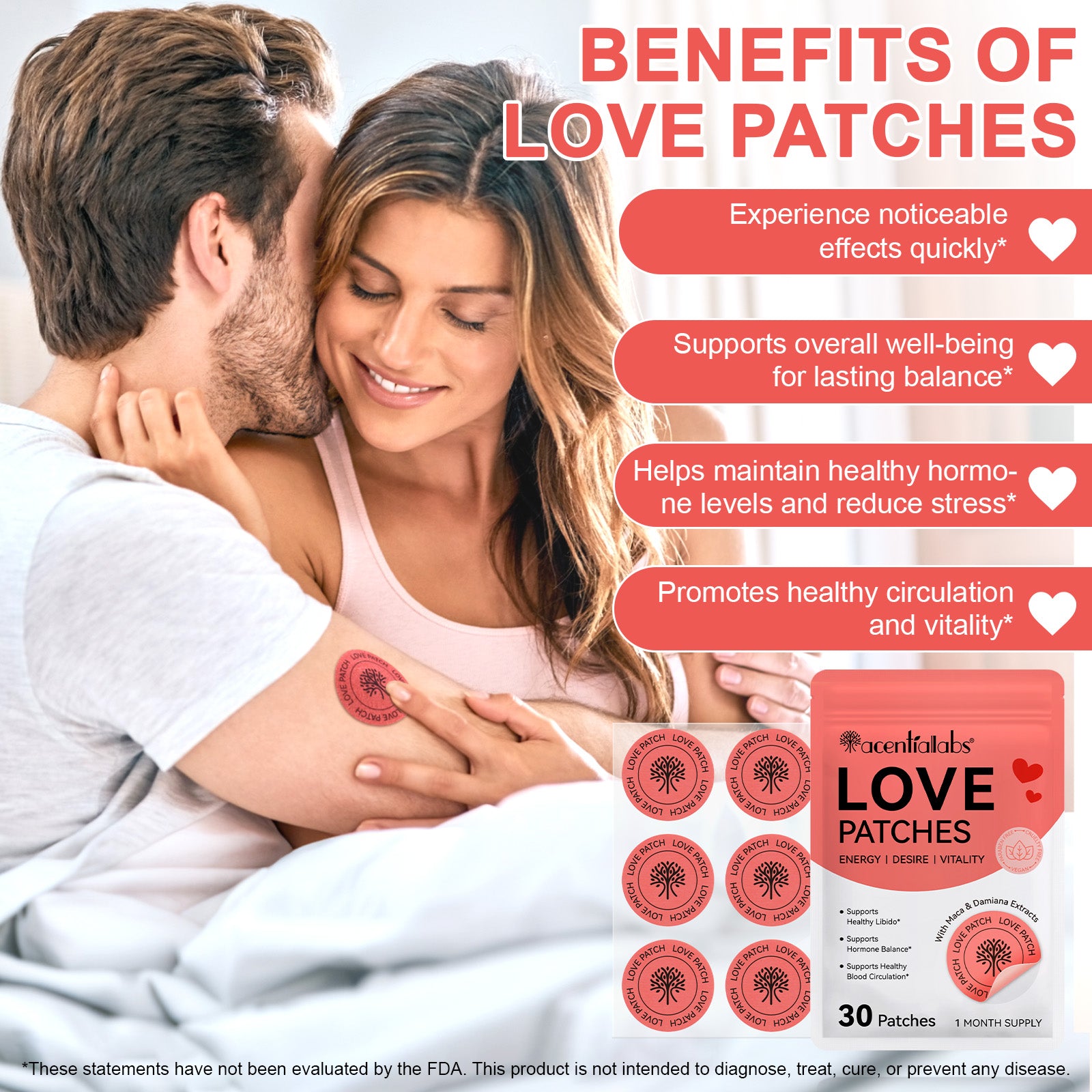 acentiallabs LOVE PATCHES ENERGY I DESIRE I VITALITY  30Patches