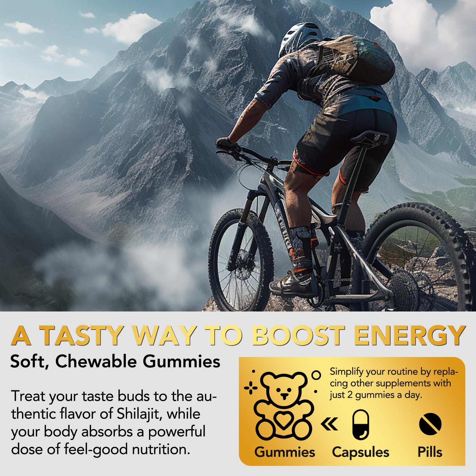 acentiallabs PURE HIMALAYAN SHILAJIT GUMMIES 400mg shilajit 60 Gummies Bottled Gummies