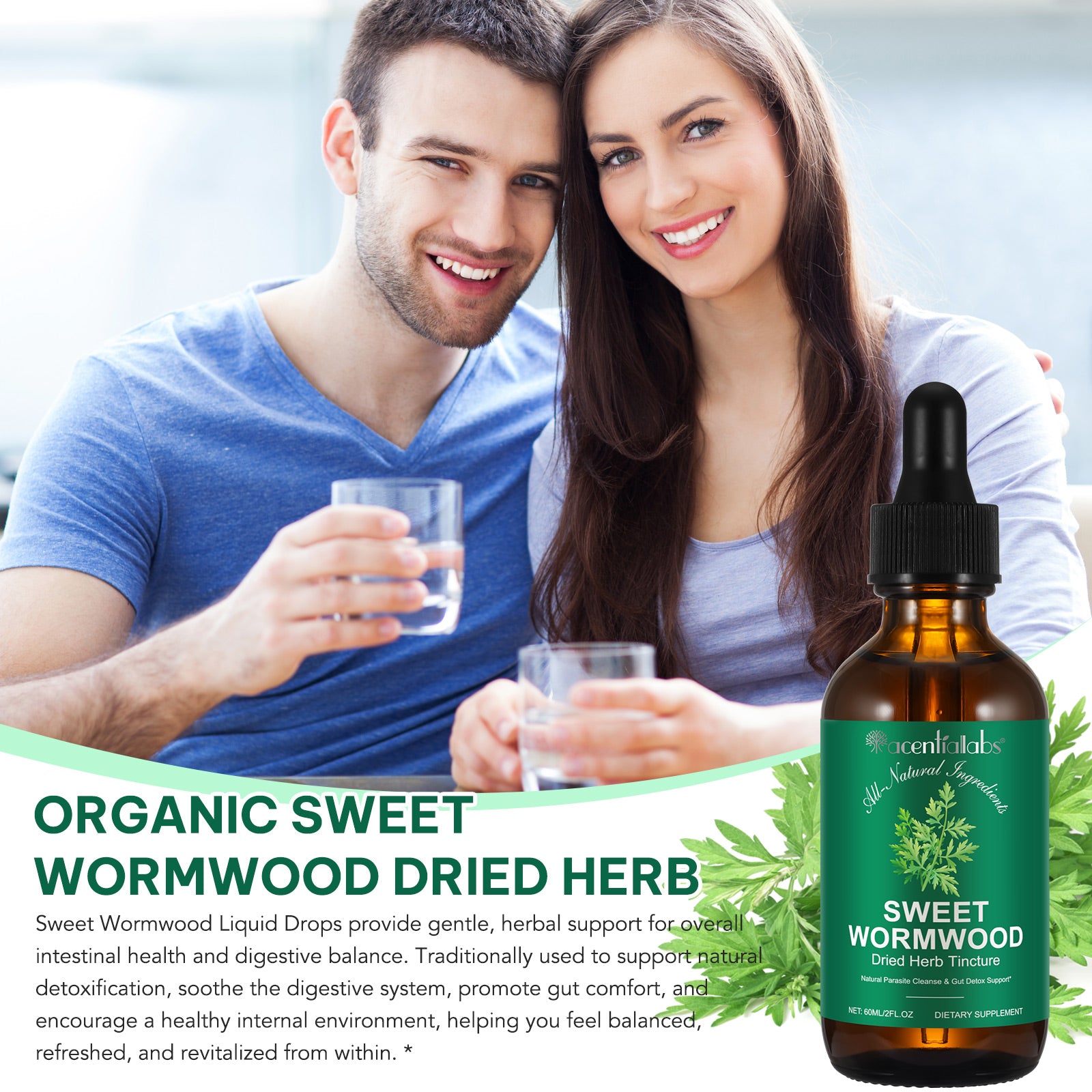 acentiallabs SWEET WORMWOOD Dried Herb Tincture  6OML Liquid Drops