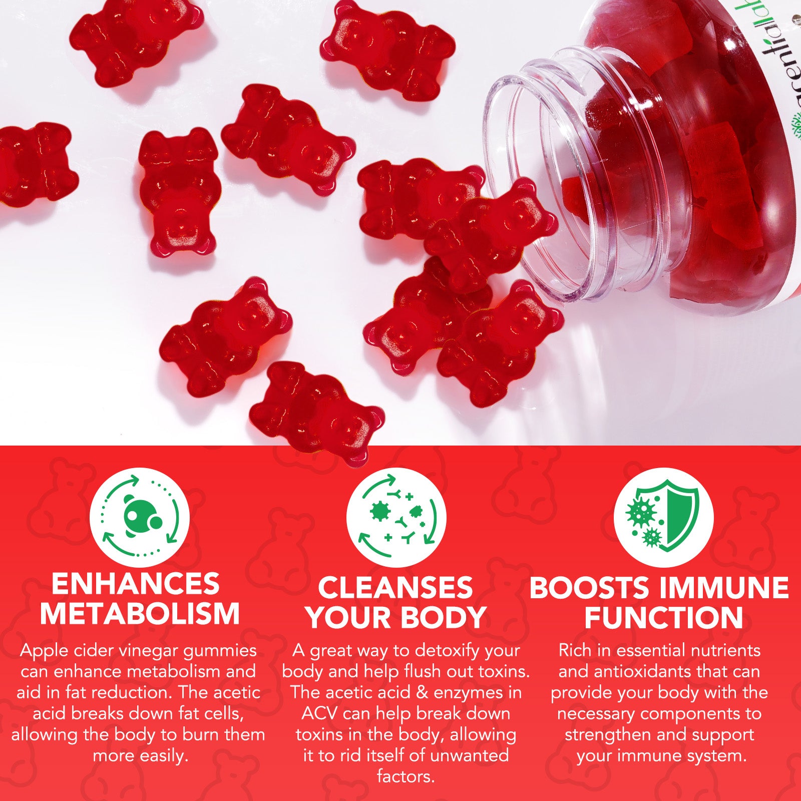 acentiallabs KETO +ACV APPLE CIDER VINEGAR GUMMIES Bottled Gummies