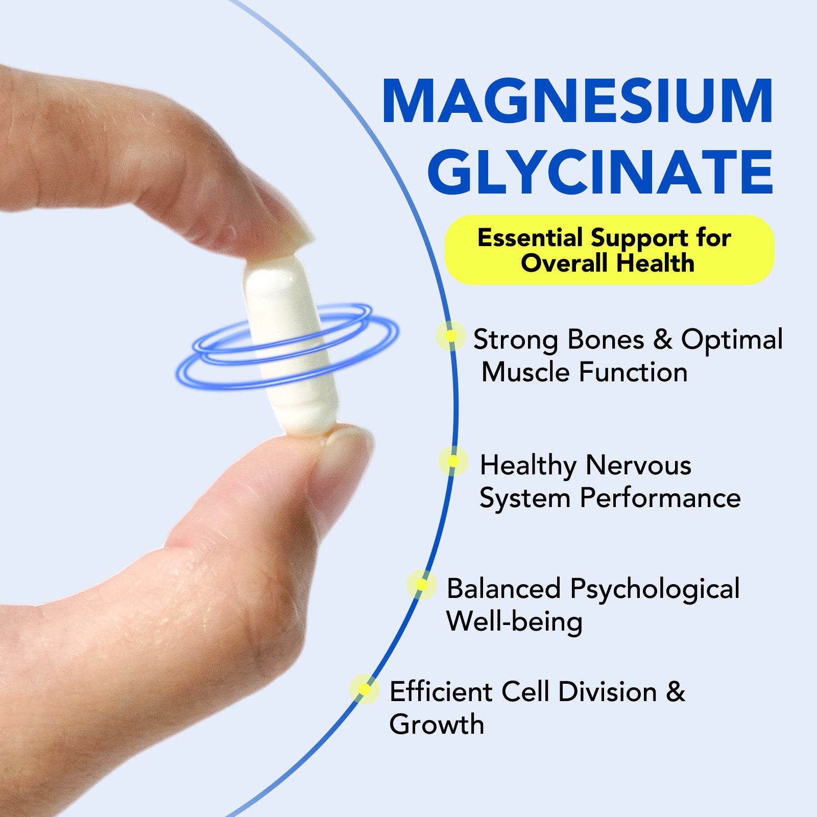 acentiallabs MAGNESIUM GLYCINATE Enhances Muscle & Nerve Function 120 CAPSULES Bottled Capsules