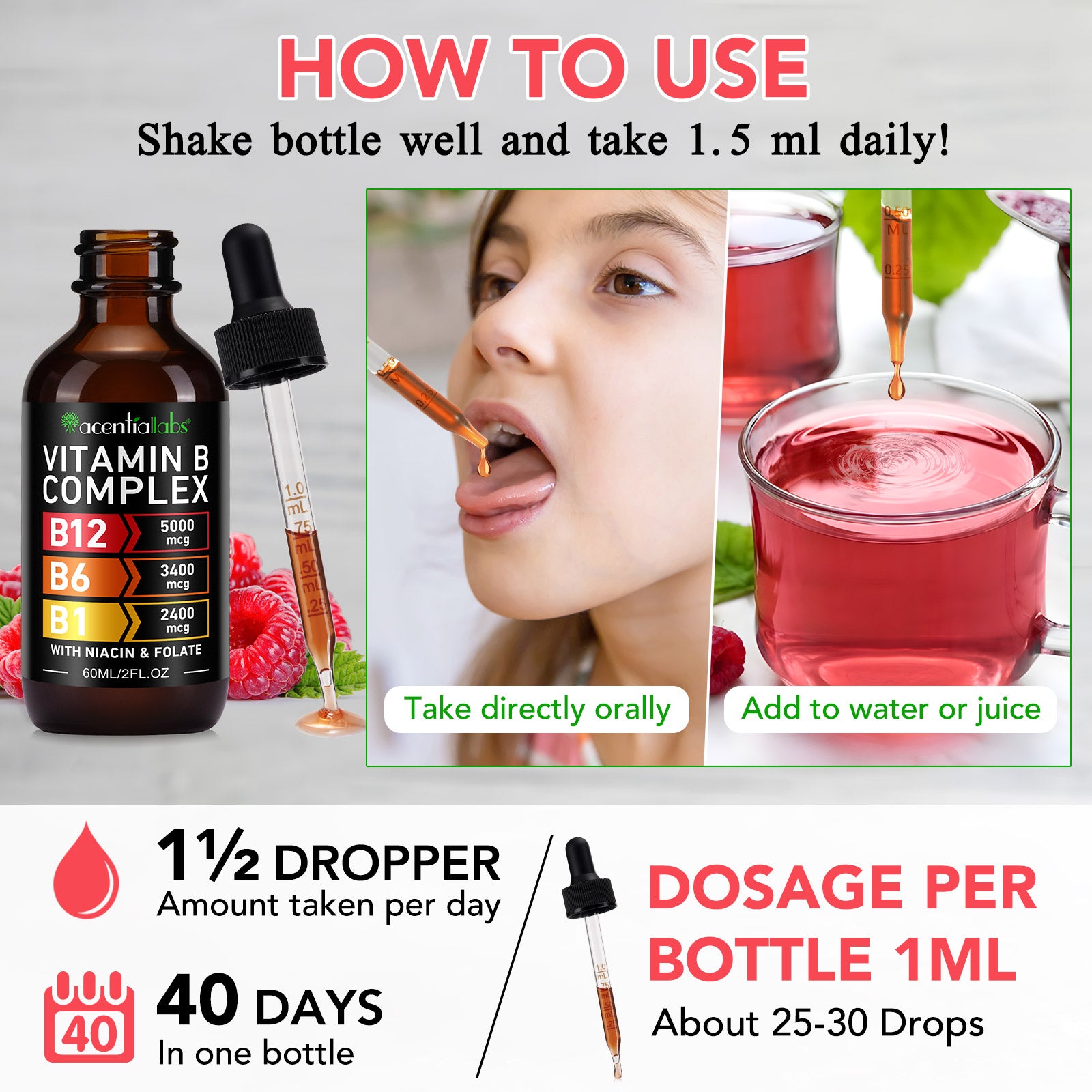 acentiallabs VITAMIN BCOMPLEX Liquid Drops