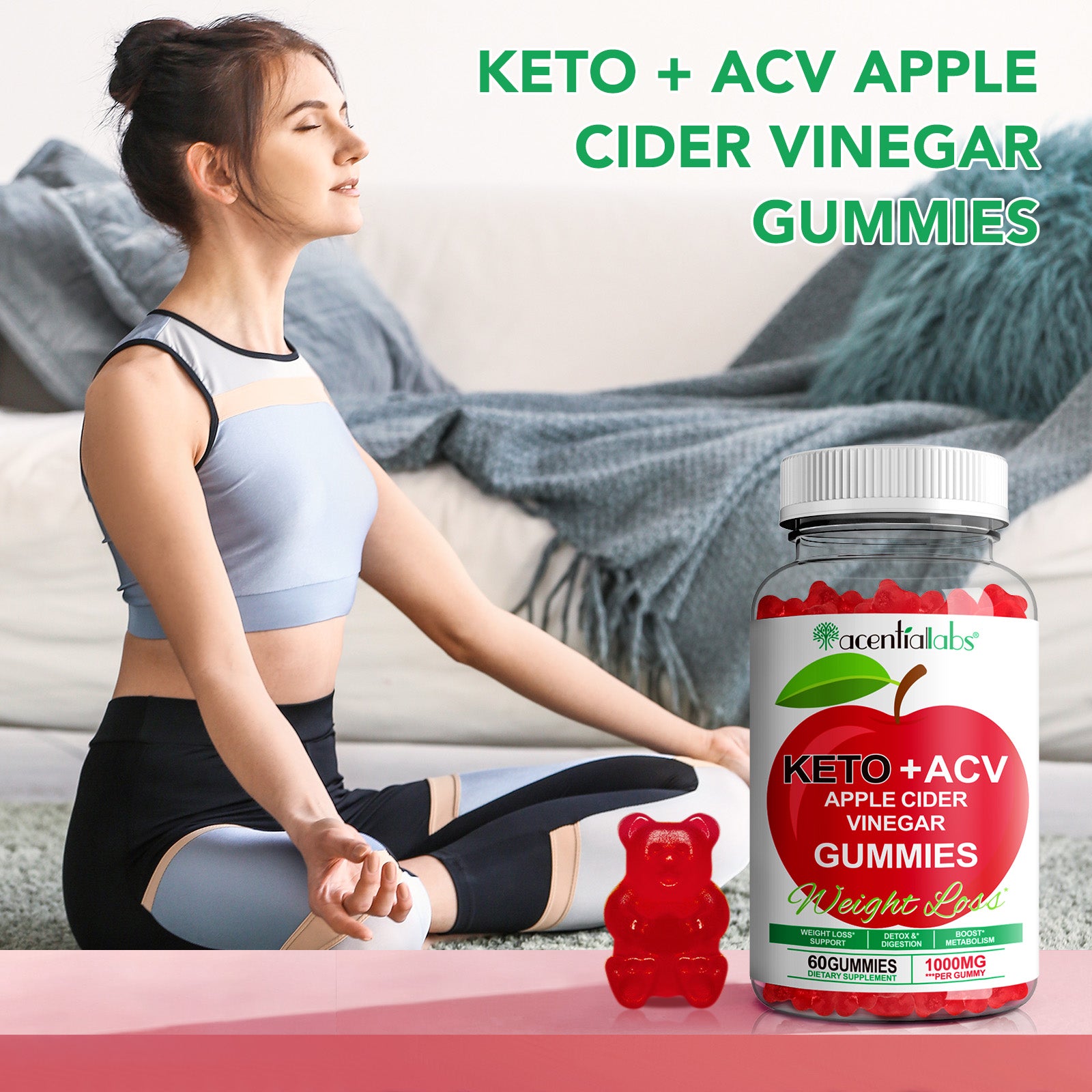 acentiallabs KETO +ACV APPLE CIDER VINEGAR GUMMIES Bottled Gummies