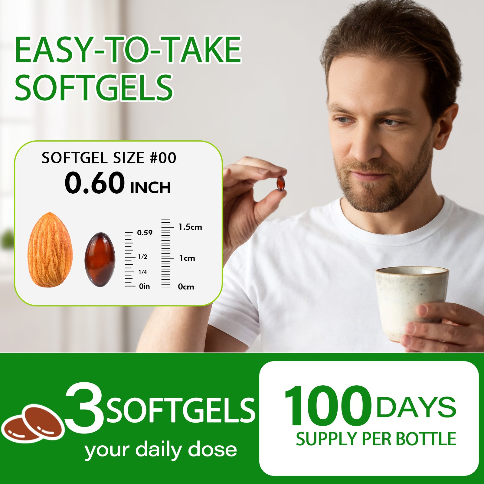 acentiallabs SAW PALMETTO 4000 MG Equivalent per serving 300 SOFTGELS Bagged Capsules