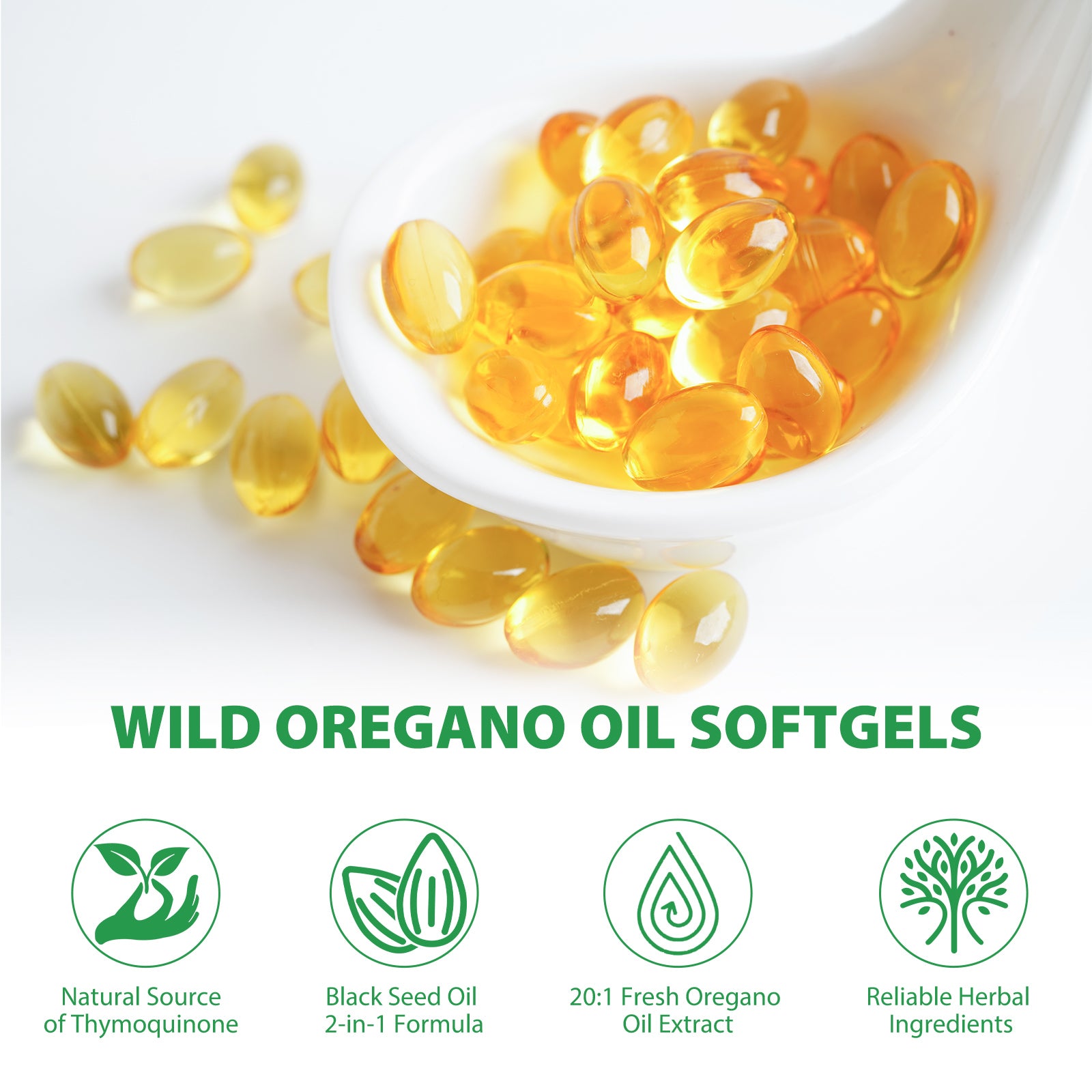 acentiallabs WILD OREGANO OIL WITH BLACK SEED OIL 120 SOFTGELS Bagged Capsules