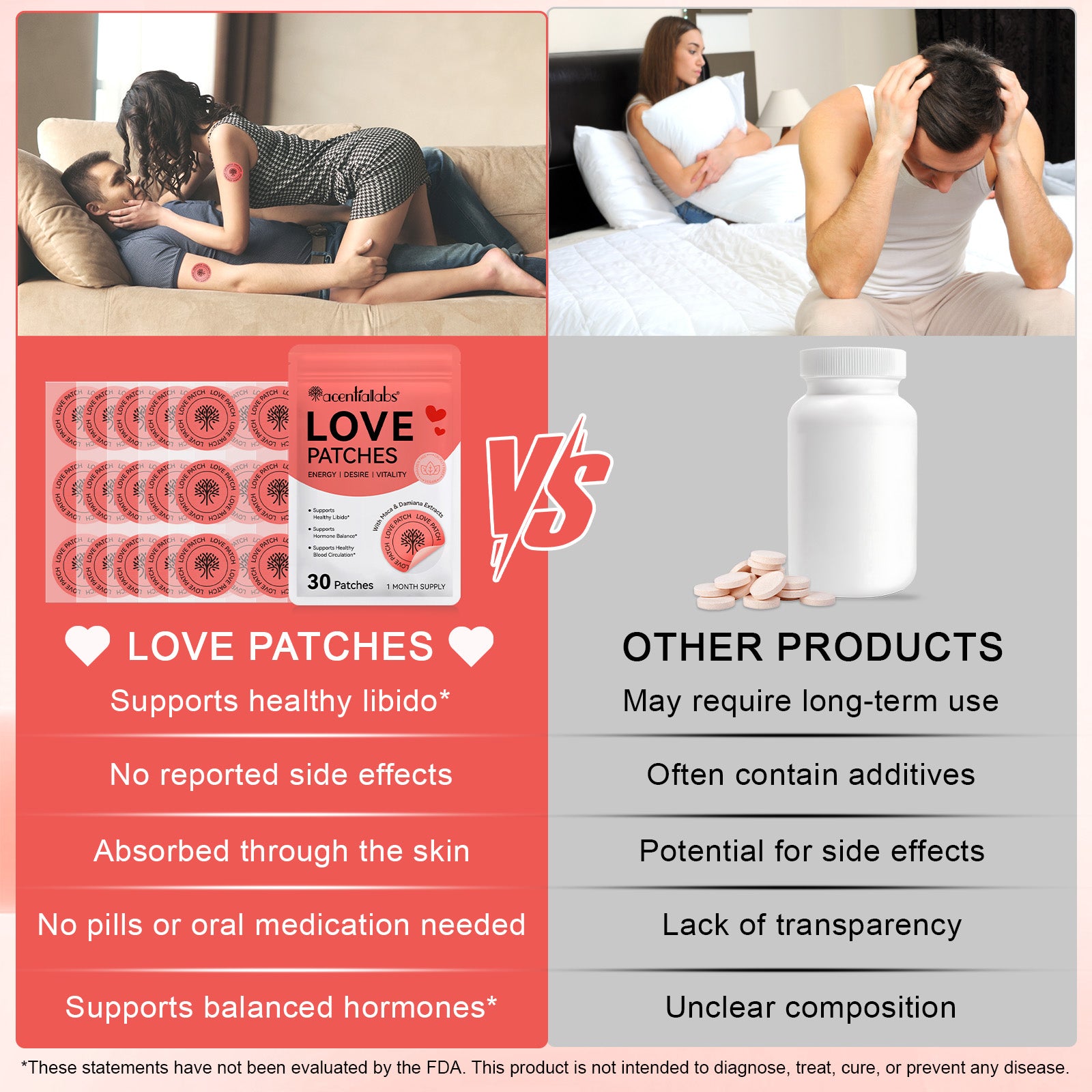 acentiallabs LOVE PATCHES ENERGY I DESIRE I VITALITY  30Patches