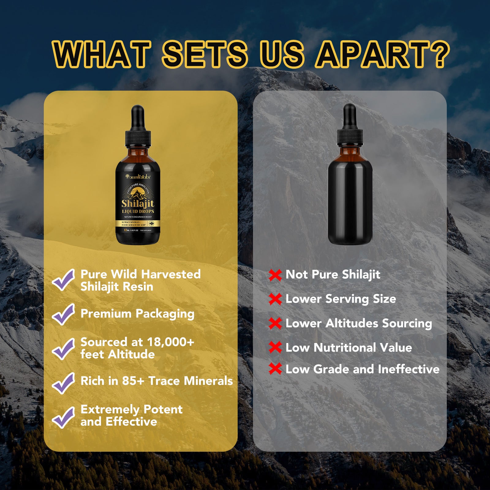 acentiallabs Shilajit LIOUID DROPS NATURE'S ENDURANCE BOOST 60ML Liquid Drops