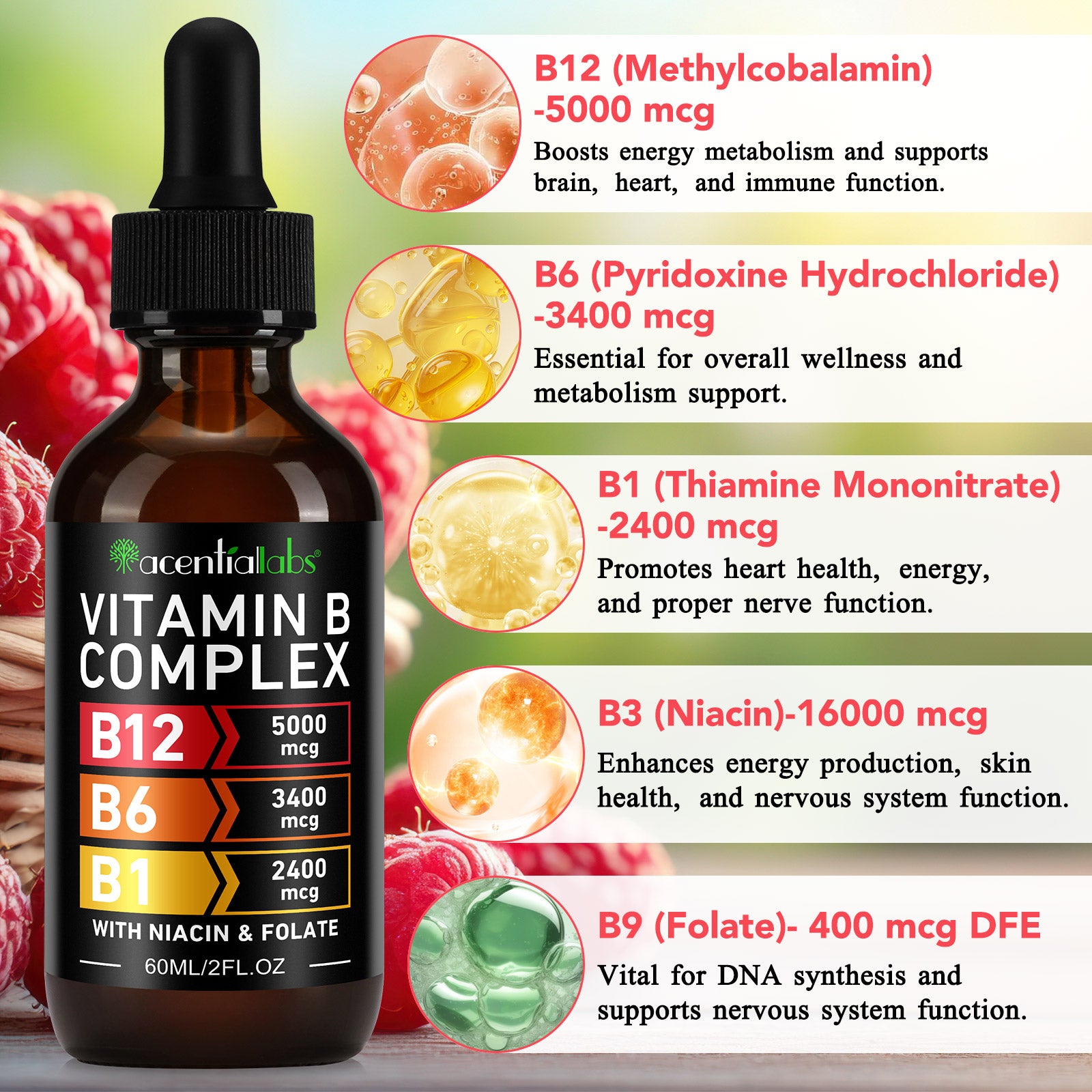 acentiallabs VITAMIN BCOMPLEX Liquid Drops
