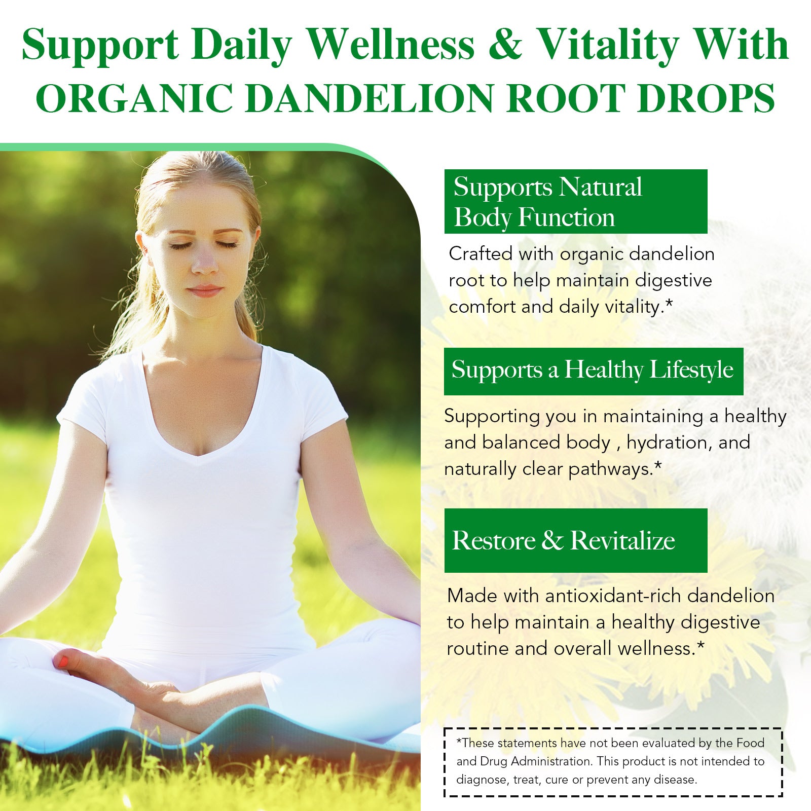 acentiallabs Wild Dandelion Root LIQUID DROPS Dietary Supplement 60ML Liquid Drops