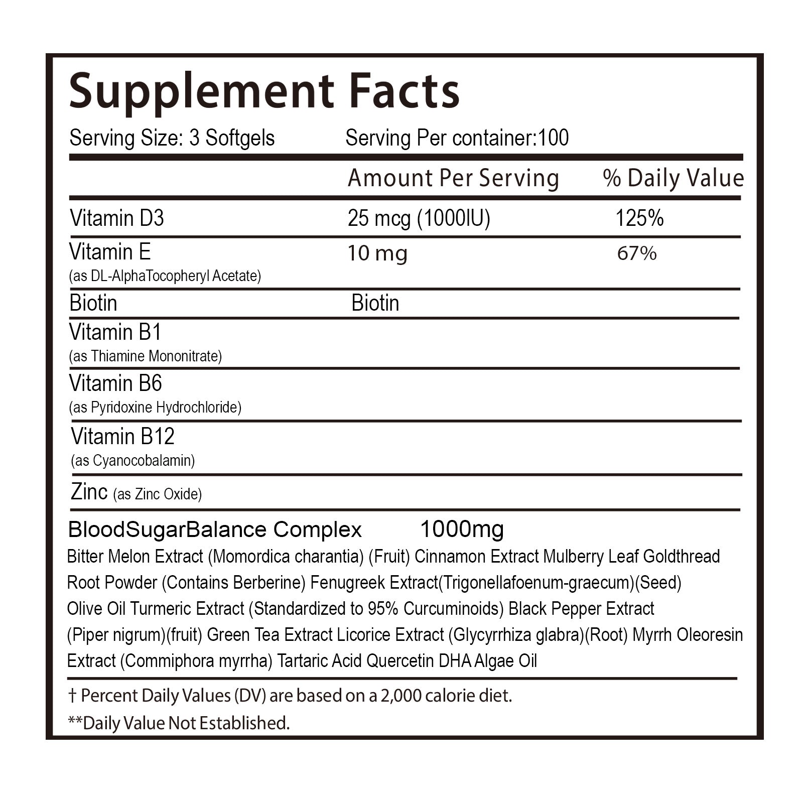 acentiallabs BLOOD SUGAR COMPLEX HERBAL WELLNESS FORMULA 300 SOFTGELS Bagged Capsules
