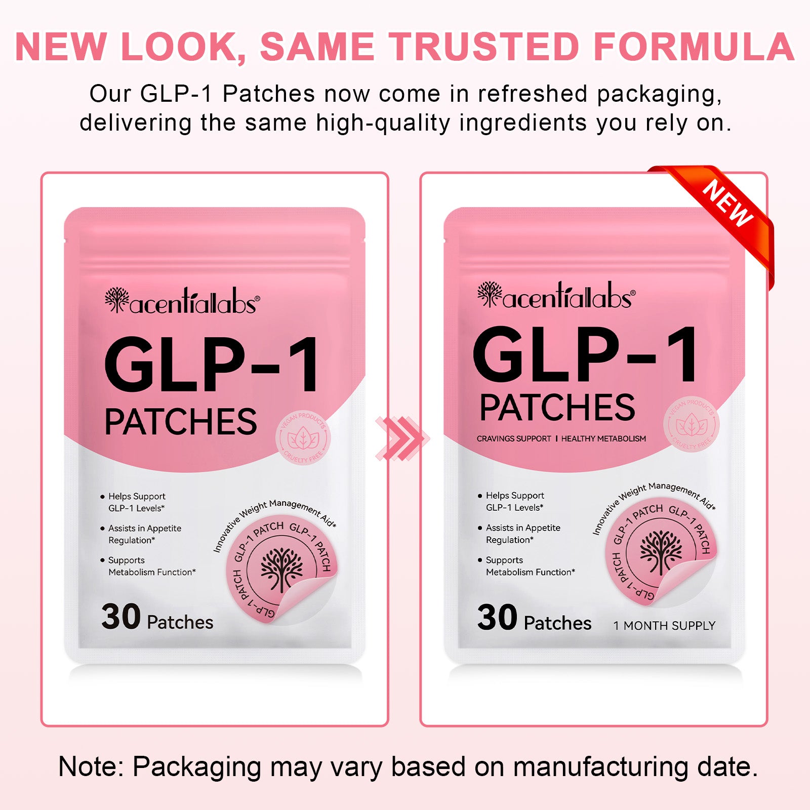 acentiallabs GLP-1 PATCHES CRAVINGS SUPPORT I HEALTHY METABOLISM 30 Patches