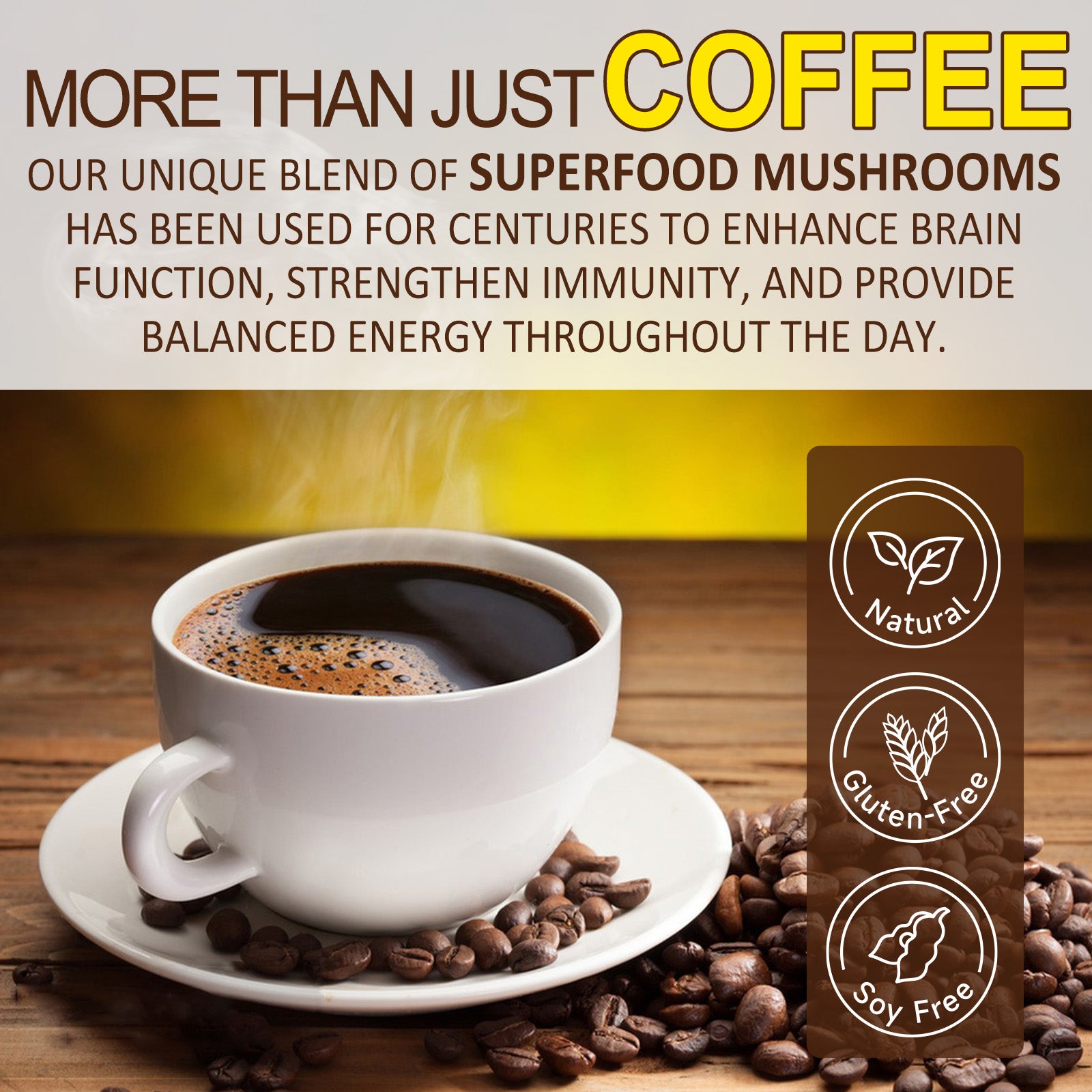 acentiallabs MUSHROOM COFFEE ，ENERGY·RECOVERY ·STRESS RELIEF，10 Superfood Mushrooms，Granules