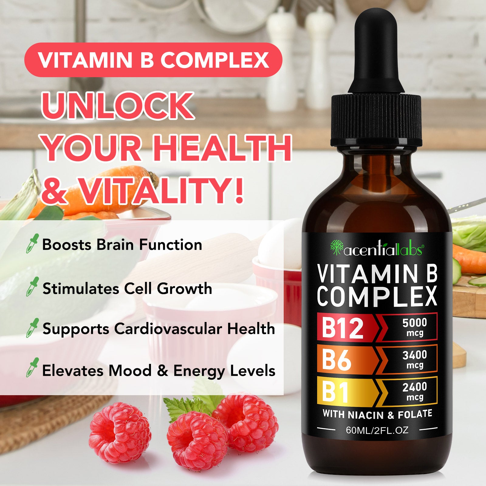 acentiallabs VITAMIN BCOMPLEX Liquid Drops
