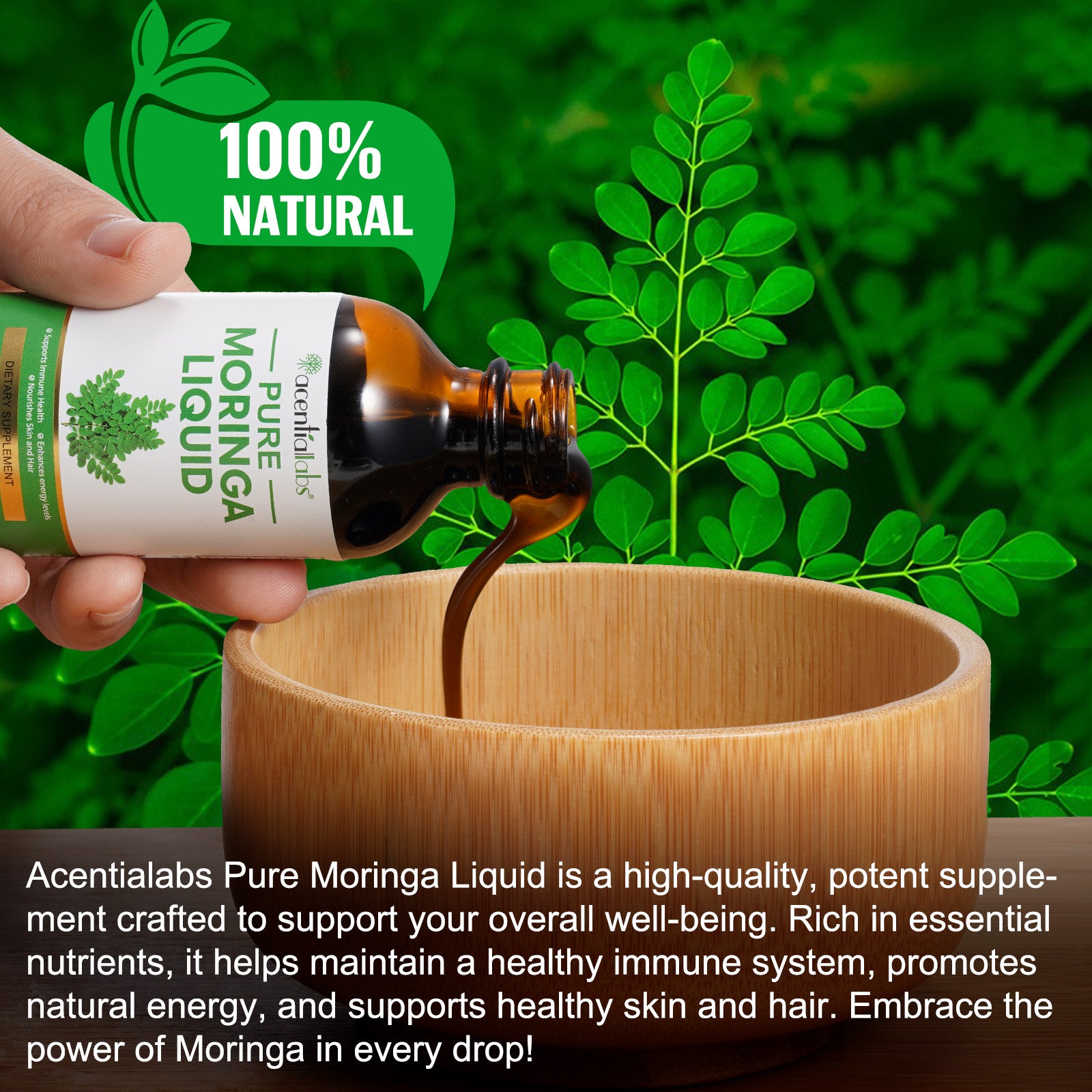 acentiallabs PURE MORINGA LIQUID DIETARY SUPPLEMENT Liquid Drops